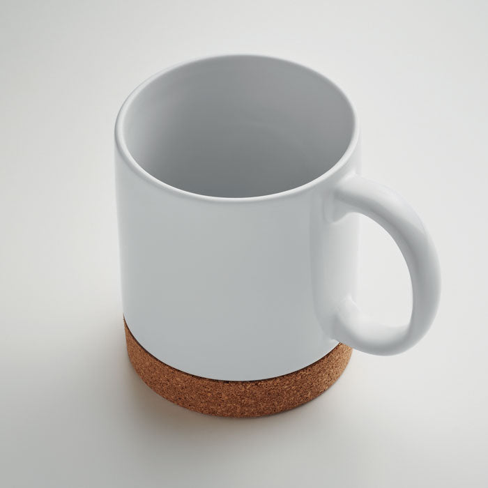 TAZA BLANCA CON BASE DE CORCHO