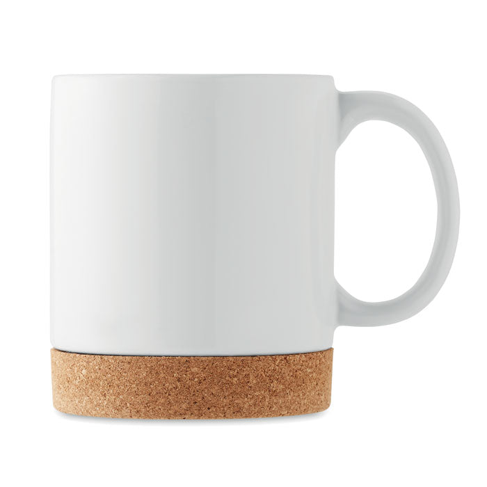 TAZA BLANCA CON BASE DE CORCHO